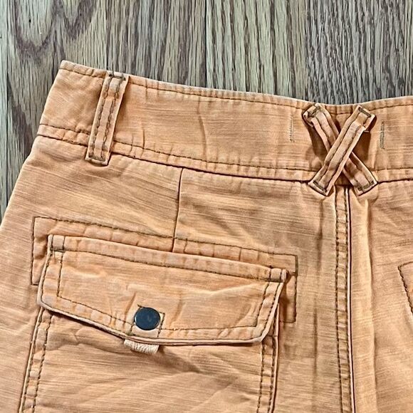 Free People Women's Orange Frayed Edge Shorts 0 - Picture 4 of 9